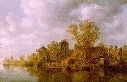 Jan van  Goyen River Landscape oil painting artist